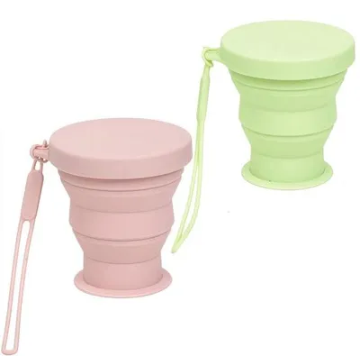 Obrázek produktu pro Sada Unyqoos® – 2 opakovaně použitelné cestovní hrnky o objemu 200 ml, bez BPA, kompaktní a lehké, ideální pro kempování, pikniky a turistiku