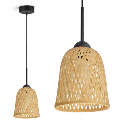 Produktbild von LUXOLAR Pendelleuchte Natural Bambus E27 60 W - Deckenleuchte BOHO Design -Hängelampe für Wohnzimmer, Küchen
