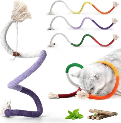 Produktbild von Katzenspielzeug, Beißspielzeug für Kätzchen, 70 cm Katzenseilspielzeug, Katzenkauspielzeug, interaktives Katzenspielzeug, Zahnpflegespielzeug für Katzen, zur Interaktion und Zahnreinigung