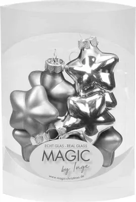 Produktbild von Christbaumschmuck Sterne Glas 4cm 8 Stück Hazy Grey