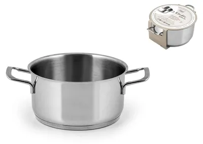 Edelstahl-Kasserolle 14 cm, induktionsgeeignet, 2 Griffe