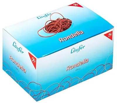 Zdjęcie produktu dla Pierścienie gumowe L "ufer RONDELLA w pudełku - 1,000 g, czerwone