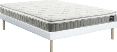 Produktbild von Bett - 140 x 190 cm - Polsterbettgestell - Taschenfederkernmatratze mit Memoryschaum - Höhe 21 cm - VITOGO von YSMÉE