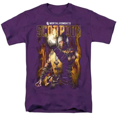 Immagine prodotto di Maglietta Mortal Kombat, unisex, per uomo/donna, modello TV39033 (taglia L), colore viola, Immagine generata dall'IA
