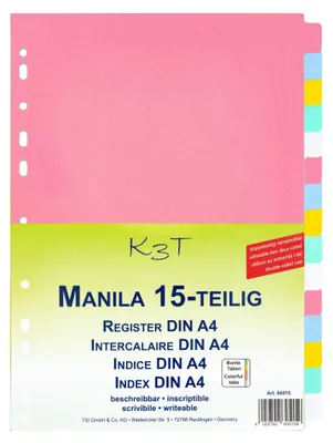 Immagine prodotto di Registro TSI Manila con 15 schede vuote