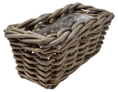 Produktbild von VD Leeden Aufbewahrungskorb Classic - braun - rechteckig - 30 x 15 x 15 cm - Rattan - geflochtene We