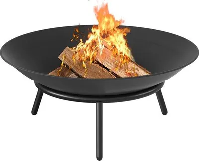 Produktbild von Famanu Feuerschale 55,5 cm - Schwarz - Kohlenstoffstahl - 2-in-1