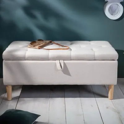 Produktbild von Elegante Truhenbank MODAN beige ca.100cm Stauraum