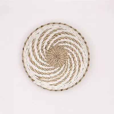 Image de Paniers muraux DECCARO « Boho » Swirl, blancs, petits