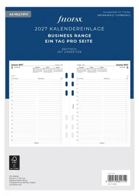 Produktbild von FILOFAX Kalendereinlage 2027 - A5 - 1 Tag / 1 Seite - weiss - deutsch