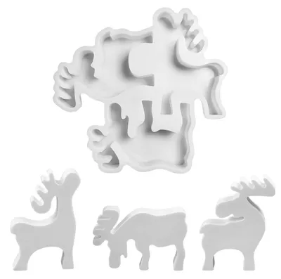 Image de Moules en silicone en forme de cerf pour bougies et décorations de Noël
