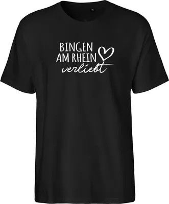 Produktbild von Huuraa Herren T-Shirt Nidderau verliebt 3XL Black Bio Baumwolle Fairtrade Herrenshirt Geschenkidee