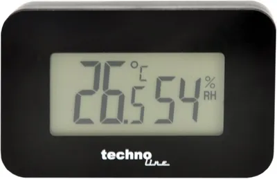 Imagen del producto de Mini termómetro con indicador de temperatura y humedad, retroiluminación, compacto, para uso en interiores y exteriores