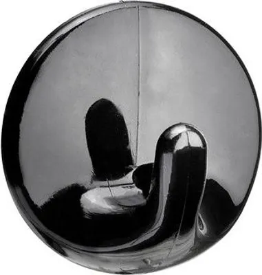 Produktbild von Hettich Garderobenhaken Kunststoff Ø 36 x 20 mm selbstklebend schwarz - 2 Stück