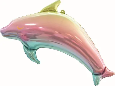 Image de Ballon en plastique dauphin arc-en-ciel 93cm