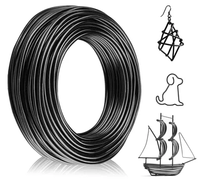 Obrázok produktu pre Omgoods – Hliníkový drôt, 3 mm – Drôt na kreatívne projekty – Šperky – Drôt na spájanie – Modelársky drôt – Dĺžka 30 metrov – Drôt na kreatívne činnosti