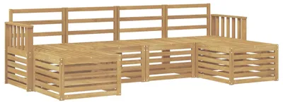Produktbild von vidaXL Outdoor-Sofagarnitur 5 pcs Weiß 249 x 122,5 x 73 cm