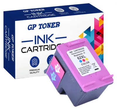 A product shot of an ink cartridge and its packaging.