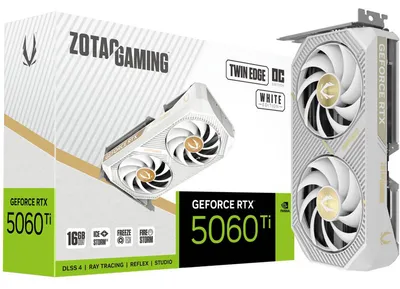 Produktbild von Zotac GAMING GeForce RTX 5060 Ti Twin Edge OC, GeForce RTX 5060 Ti, 16 GB, GDDR7, 128 Bit, 7680 x 4320 Pixel, PCI Express x8 5.0