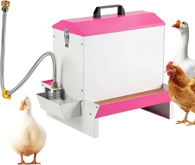 Imagen del producto de Dispensador de comida y agua 2 en 1, de metal, con capacidad de 4,5 litros, para aves de corral