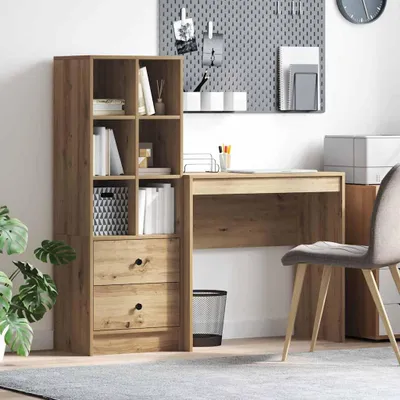Image de Maison Exclusive - Bureau avec tiroir 2 pcs Chêne artisanal