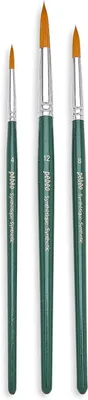 Produktbild von Schulpinsel-Set, 3-teilig, synthetische Borsten, rund, Größe 4, 8 und 12