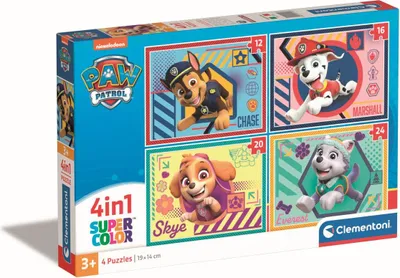Produktbild von Clementoni 21526 - Paw Patrol - 4 in 1 Puzzle Supercolor