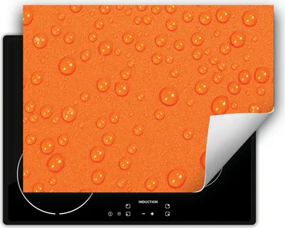 Produktbild von DarHaus Herdabdeckplatte 70x52 cm Anti Rutsch Matte Aufrollbar, orange - Tropfen