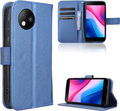 Immagine prodotto di Per ZTE Blade A35 Lite Custodia a portafoglio in Pelle finta con design a struttura diamantata Blu