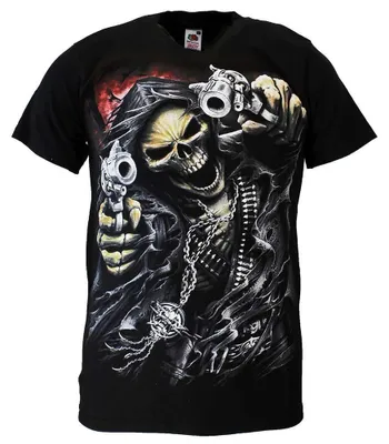 Produktbild von Reaper Skull T-Shirt „Two Guns“ - L