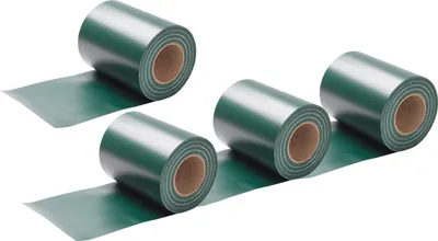 Produktbild von Faziango 4 Rollen PVC Sichtschutzstreifen 50m x 19cm Sichtschutzfolie mit 40 x Befestigungsclips für Gartenzaun, Balkon Grün