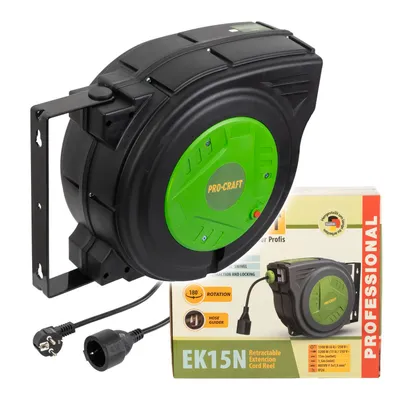 Obrázok produktu pre Samonavíjací predlžovací kábel, bubon Procraft EK15N