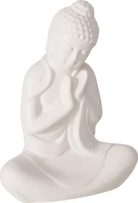 Produktbild von Buddha - H 26 cm - Weiß - Kalkstein