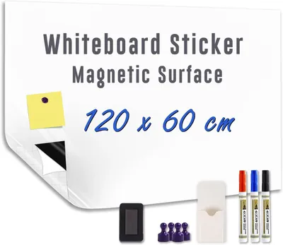 Produktbild von Whiteboard Aufkleber 120 x 60 cm, magnetisch, selbstklebende Folie abwischbar für Büro