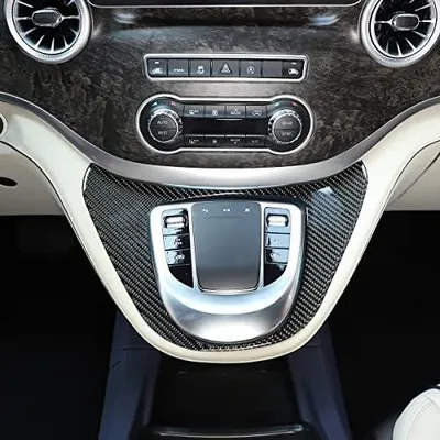 Produktbild von Multimedia-Bedienblenden für die Mittelkonsole, 2 Stück, Kohlefaser-Innenverkleidung für die Benz V-Klasse W447 2015-2020
