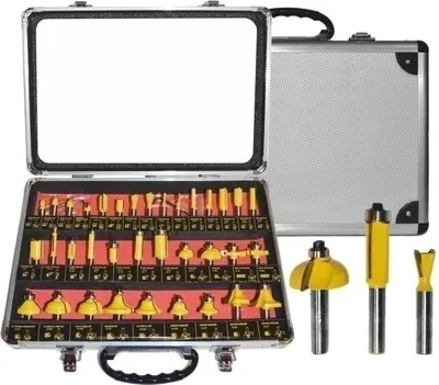 Zdjęcie produktu dla Awtools Frezy Do Drewna, Komplet 35 Elem. Trzpień 8Mm
