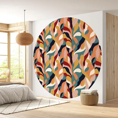 Image de Papier peint rond / cercle - Lumaléa - Design - Papier Standard 170gr Lessivable - Diamètre 130 cm