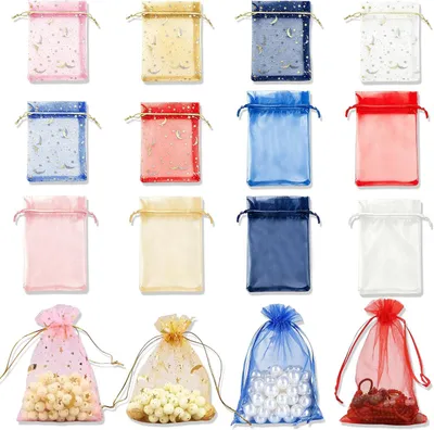 Produktbild von 120 bunte Organzasäckchen in 2 Größen