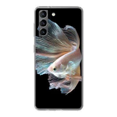 Produktbild von MuchoWow® Handyhülle Schutzhülle Hülle für Samsung Galaxy S21 Fisch - Schwanz - Schwarz Silikon Softcase Handy Hülle - Softcase