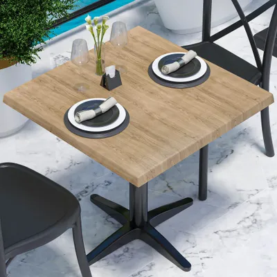 Produktbild von JAMAIKA | Bistro Außen Tischplatte | B:T 60 x 60 cm | Eiche | Quadratisch | Topalit Tischplatte