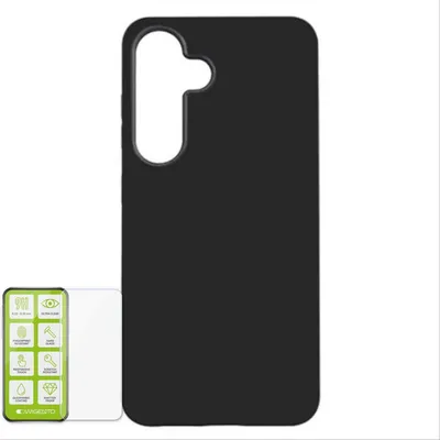 Immagine prodotto di Per Samsung Galaxy S24 Custodia in silicone TPU nero 0,26 H9 vetro Protezione copertura del telefono cellulare