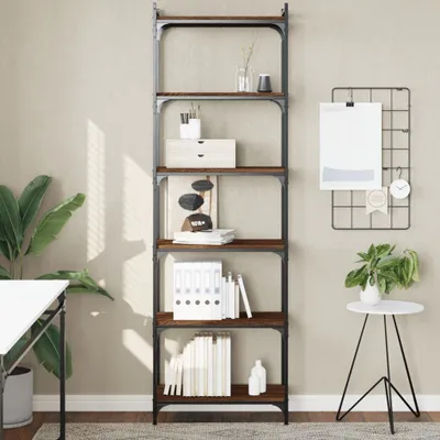 Immagine prodotto di Maison Exclusive - Libreria a 6 ripiani, effetto rovere marrone, 60x30x188 cm, materiale composito