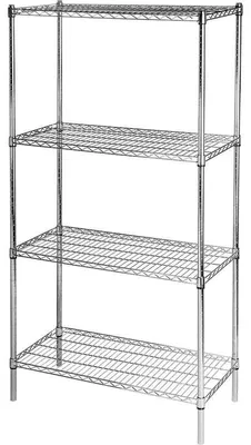 Produktbild von Lagerregal aus verchromten Stahl, Abmessung 900x400x1800 mm (BxTxH)