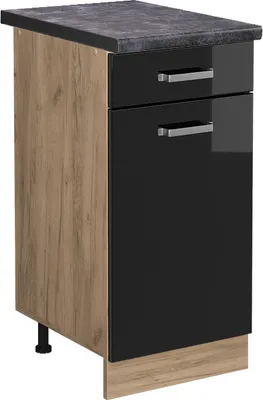 Image de Meuble cuisine Vicco R-Line Noir Haute brillance 40cm , PT Anthracite, Model 45557