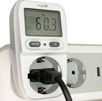 Produktbild von Steckdosenadapter Energiekosten-Messgerät Digital Mini Weiß