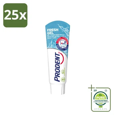 Zdjęcie produktu dla 25 sztuk pasty do zębów Prodent Fresh Gel, pojemność 75 ml, opakowanie zbiorcze