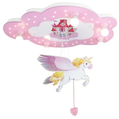 Produktbild von Elobra Einhorn Lampe "Wolke Schloß mit Einhorn" | Süße Deckenlampe Kinderzimmer