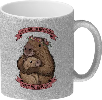 Produktbild von Capybara - Alles Gute zum Muttertag Glitzer-Kaffeebecher