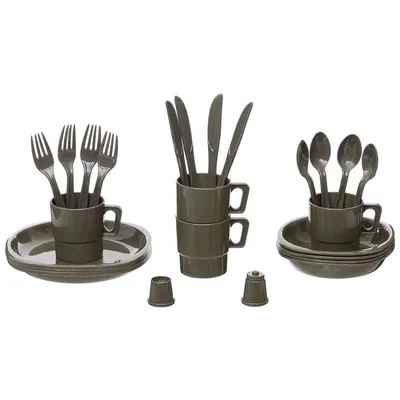Produktbild von Plastové nádobí MFH Camping, 26 kusů, olivové
