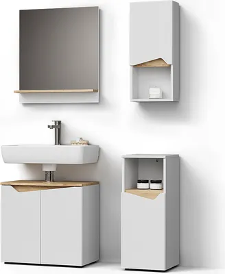 Immagine prodotto di Set di mobili da bagno Livinity Timavo Bianco 4 parti, Model 52871